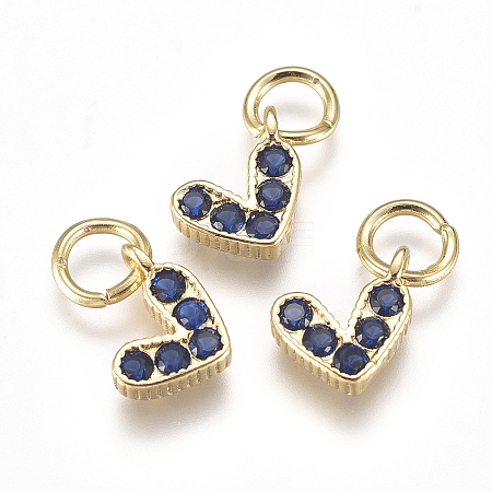 Brass Micro Pave Cubic Zirconia Charms ZIRC-F111-08G-02-1