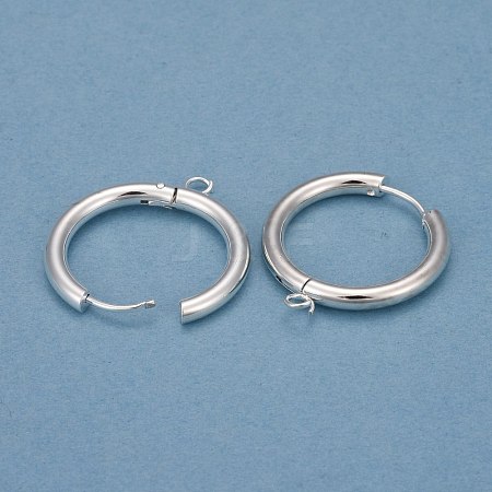 201 Stainless Steel Huggie Hoop Earring Findings STAS-P283-01K-S-1