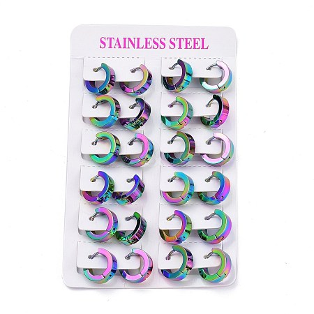 304 Stainless Steel Huggie Hoop Earrings EJEW-M284-30M-E-1