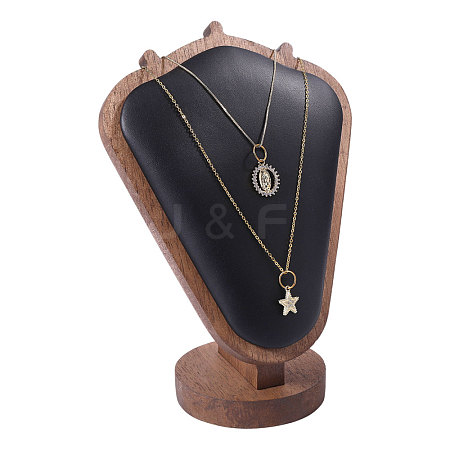 Bust Shaped Wooden Necklace Display Stands NDIS-WH0003-018E-1