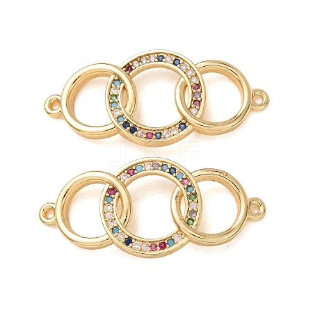 Brass Micro Pave Colorful Cubic Zirconia Connector Charms CU-CBA4579-07G-B-1