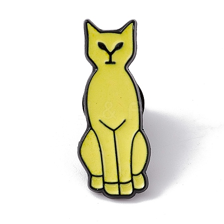 Cat Initial Letter Enamel Pin JEWB-A005-27-I-1