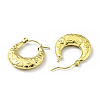 Ion Plating(IP) 304 Stainless Steel Crescent Moon with Butterfly Hoop Earrings for Women EJEW-G293-15G-2