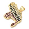 Brass Micro Pave Cubic Zirconia Pendants KK-K298-52G-2