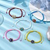 Handmade Lampwork Evil Eye & Glass Seed Beads Braided Bead Bracelets BJEW-MZ00090-2