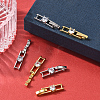 12Pcs 2 Colors Rack Plating Brass Micro Pave Clear Cubic Zirconia Fold Over Clasps KK-BBC0021-34-4
