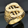 Dollar Sign Zinc Alloy Finger Rings for Men FS-WG78023-04-1