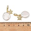 Brass Micro Pave Clear Cubic Zirconia European Dangle Charms PALLOY-JF05895-02-4