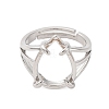 Brass Open Cuff Ring Components KK-U074-10P-2