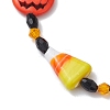 Halloween Dyed Synthetic Turquoise & Glass Beaded Stretch Bracelets BJEW-JB10602-3