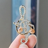 Alloy and Glass Rhinestone Musical Note Brooch PW-WG3A58A-08-1