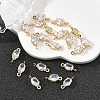 SHEGRACE Brass Pave Cubic Zirconia Oval Connector Charms XGRQ2O331-437A-G-4