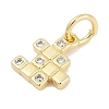 Brass Micro Pave Cubic Zirconia Pendants KK-Q028-38G-2