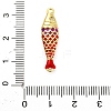 Brass Enamel Fish Connector Charms KK-H527-11G-03-3