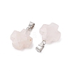 Natural Rose Quartz Pendants X-G-K359-02P-07-2
