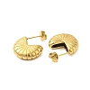 304 Stainless Steel Fan-shaped Stud Earrings for Women EJEW-U020-07G-2