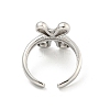 Brass Letter Open Cuff Rings for Women RJEW-G313-01X-P-3