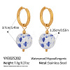 Stainless Steel Ceramic Hoop Earrings AZ9482-4-1