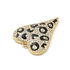 Brass Micro Pave Clear Cubic Zirconia Pendants KK-L228-43B-G-2