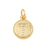 Brass Micro Pave Clear Cubic Zirconia Charms CU-CBA56CE-12G-T-1