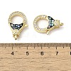 Brass Micro Pave Clear Cubic Zirconia Lobster Claw Clasps KK-K385-009G-4