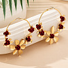 Rose Flower Alloy Hoop Earrings FS-WG9017A-01-5