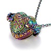 Expanding Alloy Photo Locket Necklace for Women or Men NJEW-A019-01MC-2