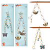 Glass & Acrylic Beaded Knitting Row Counter Chains HJEW-NB00085-1