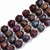 Natural Red Corundum/Ruby and Sapphire Beads Strands G-S362-066B-1