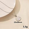 304 Stainless Steel Round Pendant Necklaces FU6316-1-1