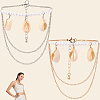 2Pcs 2 Colors Natural Shell Charm Bracelets BJEW-CY0001-04-7