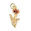 Brass Micro Pave Clear Cubic Zirconia Pendants CU-G605-18G-03-1