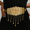 Bohemian Style Alloy Coin Link Chain Flower Body Belly Chains with Heart Tassel for Women WL4695-6