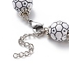 Sport Ball Theme Acrylic Round Beaded Bracelet BJEW-JB08660-04-5