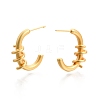 Brass Spiral C-shape Stud Earrings for Women EJEW-G321-14MG-2