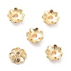 Brass 4-Petal Bead Caps X-KK-K086-22LG-2