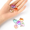 10Pcs 5 Colors Two Tone Transparent Glass Pendants GLAA-YW0001-97-3