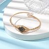 Natural Labradorite & Pearl Cuff Bangle BJEW-JB10119-03-2