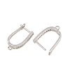 Brass Micro Pave Cubic Zirconia Hoop Earring Findings CU-CBAB5B4-09P-2