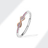 Brass Micro Pave Cubic Zirconia Finger Rings for Women FS-WGAD63B-09-1