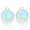 Golden Plated Alloy Enamel Charms ENAM-S118-04L-1