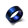 Titanium Steel Wide Band Finger Rings for Women Men RJEW-WH0009-13A-BU-1