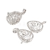 Brass Hollow Teardrop Cage Pendants KK-L079-20-NR-2