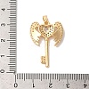 Brass Micro Pave Clear Cubic Zirconia Pendants KK-M294-15G-3