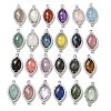 Natural & Synthetic Mixed Stone Faceted Horse Eye Connector Charms G-G181-07P-1