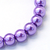 Baking Paint Pearlized Glass Pearl Round Bead Strands X-HY-Q003-12mm-27-2
