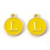 Golden Plated Alloy Enamel Charms ENAM-S118-09L-2