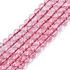 Dyed Transparent Crackle Glass Beads Strands GLAA-Q108-01A-A06-1