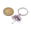 Natural Amethyst Chip & Alloy Tree of Life Pendant Keychain KEYC-JKC00648-06-3