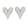 Heart Clear Cubic Zirconia Stud Earrings EJEW-S235-02P-1